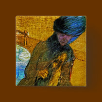 Degas - Vintage Fine Art - Mary Cassatt With Dog buttons