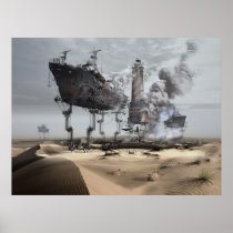 fantasy poster, surrealism poster, digital poster, 3d poster, modern poster, surreal poster, romantic poster, surrealist poster, dream poster, daydream, nightmare, delusion, trance, hallucination, george, grie, art, fantasy, neo, surrealism, digital, print, ship, bomb, daytime, lighthouse, nature, environment, daylight, day, desert, desolate, sand, dune, still, view, bay, scenery, high, dry, Poster with custom graphic design