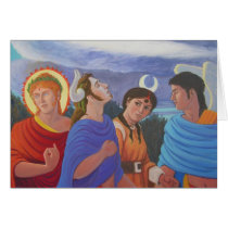 Deities Strolling Greeting Card