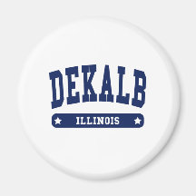 DeKalb Illinois College Style tee shirts Fridge Magnet