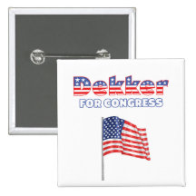 Dekker for Congress Patriotic American Flag Design Pins
