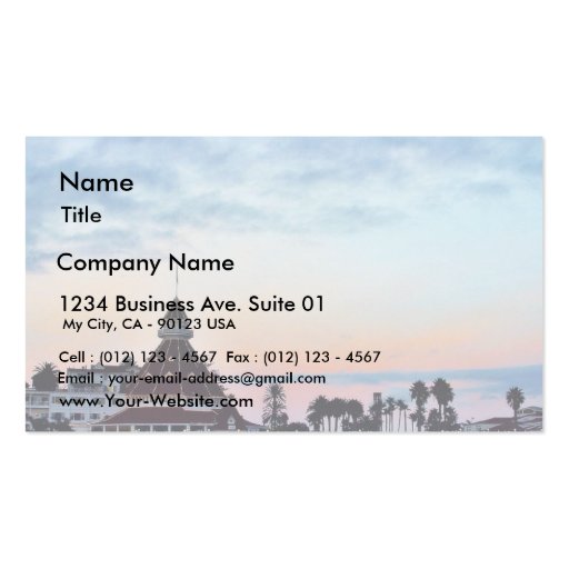 Del Coronado Sunset Business Cards (front side)