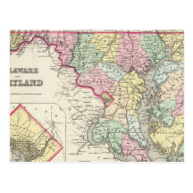 Delaware And Maryland with District of Columbia Post Card