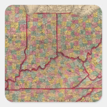 Delaware, Illinois, Indiana, Iowa North Carolina Square Stickers