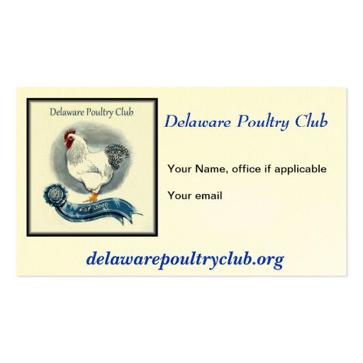 Delaware Poultry Club Business Cards (front side)
