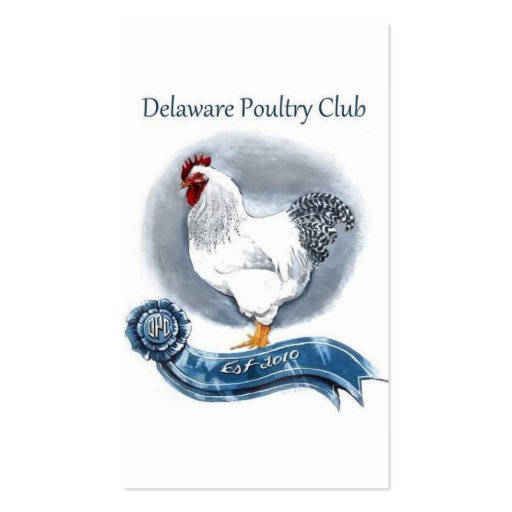 Delaware Poultry Club recruitment cards Business Card Templates (back side)