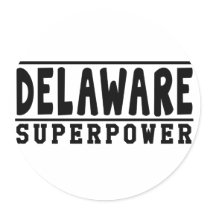 Delaware Superpower Designs Round Stickers
