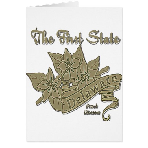 Delaware The First State Peach Blossom Greeting Cards