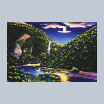 Delaware Water Gap in Moonlight canvas prints