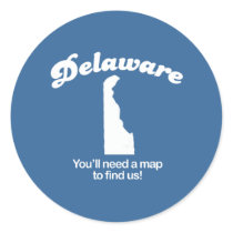 Delaware - Youll need a map to find us T-shirt stickers by Shirtuosity Delaware - Youll need a map to find us T-shirt stickers