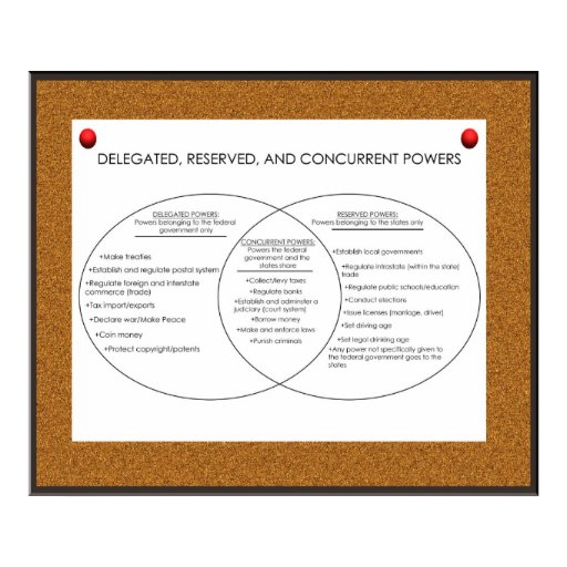 Delegated Reserved Concurrent Powers UPDATED Print Zazzle