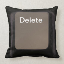 Delete Key / Button Dark Pillow  / Cushion
