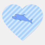 Delfín azul calcomania corazon personalizadas