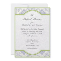Delft Blue Iris Quatrefoil - Bridal Shower Invite