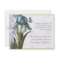 Delft Blue Iris Quatrefoil - Reception Invitation