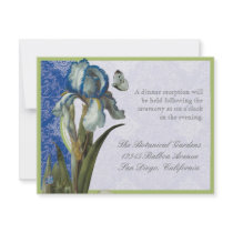 Delft Blue Iris Quatrefoil - Reception Invitation