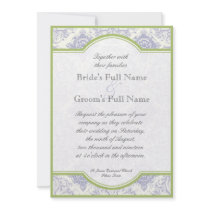 Delft Blue Iris Quatrefoil - Wedding Invitation