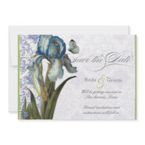 Delft Blue Quatrefoil Save the Date Announcement