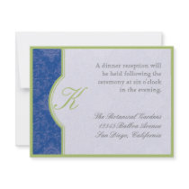Delft Blue Toile Quatrefoil - Reception Invitation