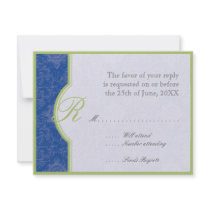 Delft BlueToile  Quatrefoil RSVP Responce Cards Personalized Announcement