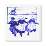 Delft Style,Blue Ducth Kids On Skates magnets