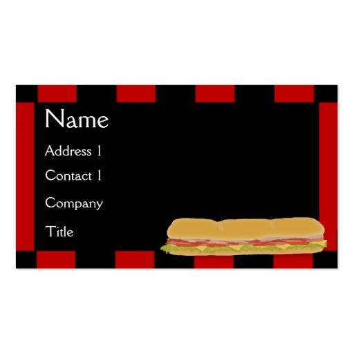 Deli Sub Business Card (front side)