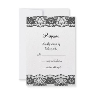 Delicate and Lacy RSVP (white) zazzle_invitation