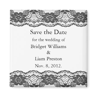 Delicate and Lacy Save the Date Magnet (white) zazzle_magnet
