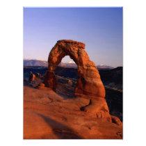 Delicate Arch at Sunset with snow covered La