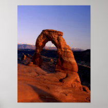 Delicate Arch at Sunset with snow covered La
