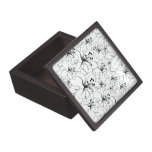 Delicate Black and White Floral Pattern Premium Jewelry Boxes