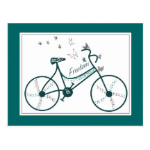 Delicate Butterflies Flowers and Freedom Bike fans Postcard