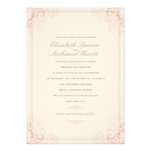 Delicate Dream 2 Wedding Invitation Soft Pink