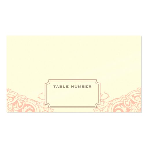 Delicate Dream Wedding Escort Card in Soft Pink Business Card Template (front side)