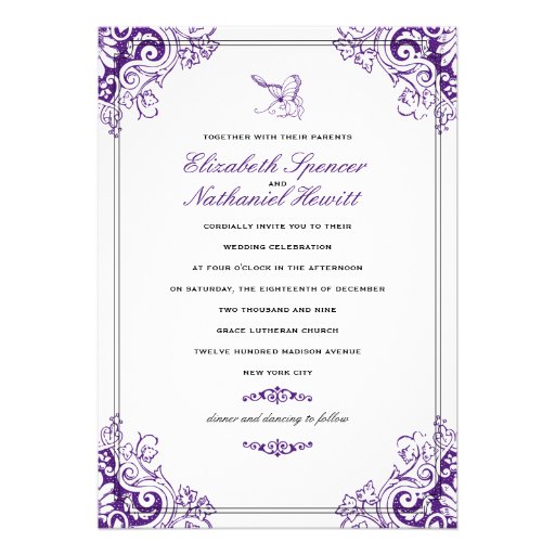 Delicate Dream Wedding Invitation Purple