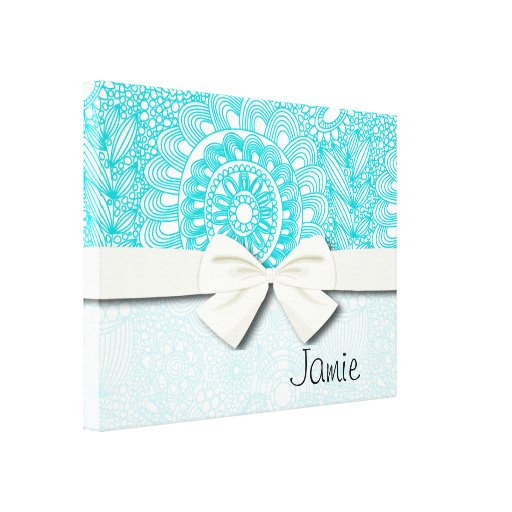 delicate floral lattice pattern stretched canvas prints