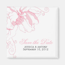 Delicate Floral Wedding Magnets