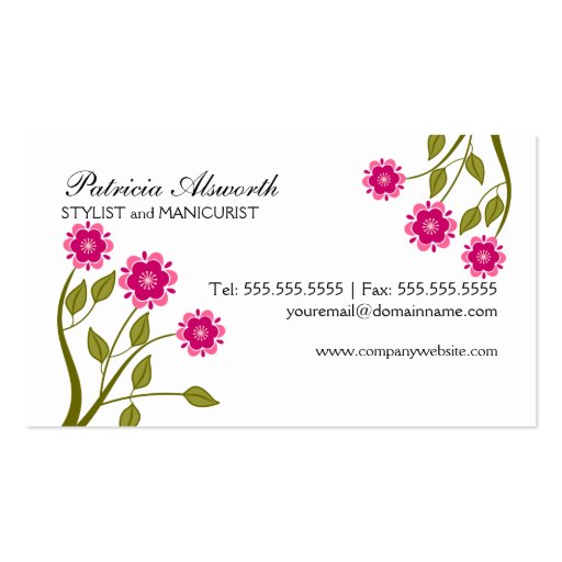 Delicate Florals Business Cards (back side)