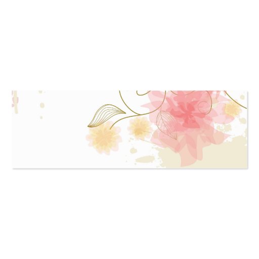Delicate flowers bookmarker business card (front side)