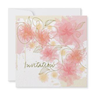 Delicate flowers invitation invitation