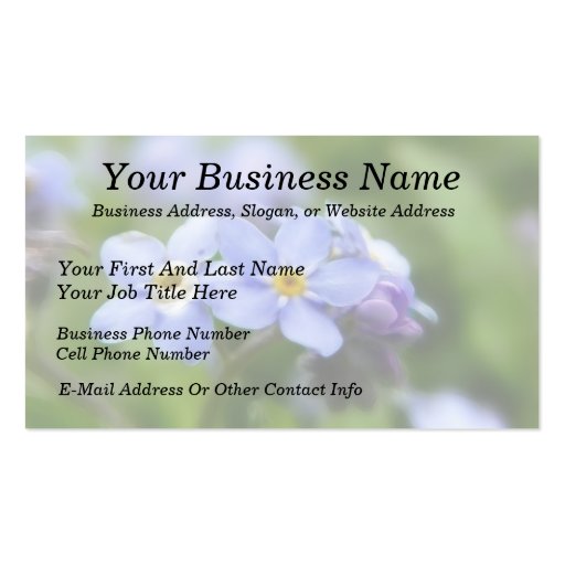Delicate Forget Me Not Flowers Business Card (front side)