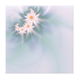 Delicate fractal flowers canvas print
