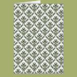 Delicate Green Damask Greeting Card
