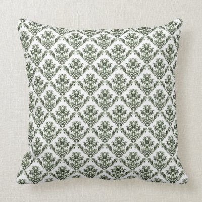 Delicate Green Damask Pillows Mojo_throwpillow Delicate Green Damask Pillows Mojo_throwpillow