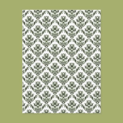 Delicate Green Damask Postcards Zazzle_postcard