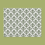 Delicate Green Damask Post Card