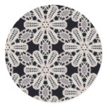 Delicate lace fabric patterns in black &amp; white sticker