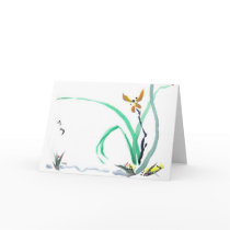Delicate Orchid  card with Japanese Proverb