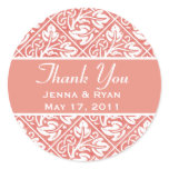 Delicate & Ornate Round Wedding, Thank You Labels Sticker