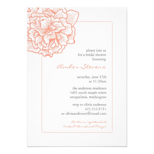 Delicate Peony Shower/Party Invitation